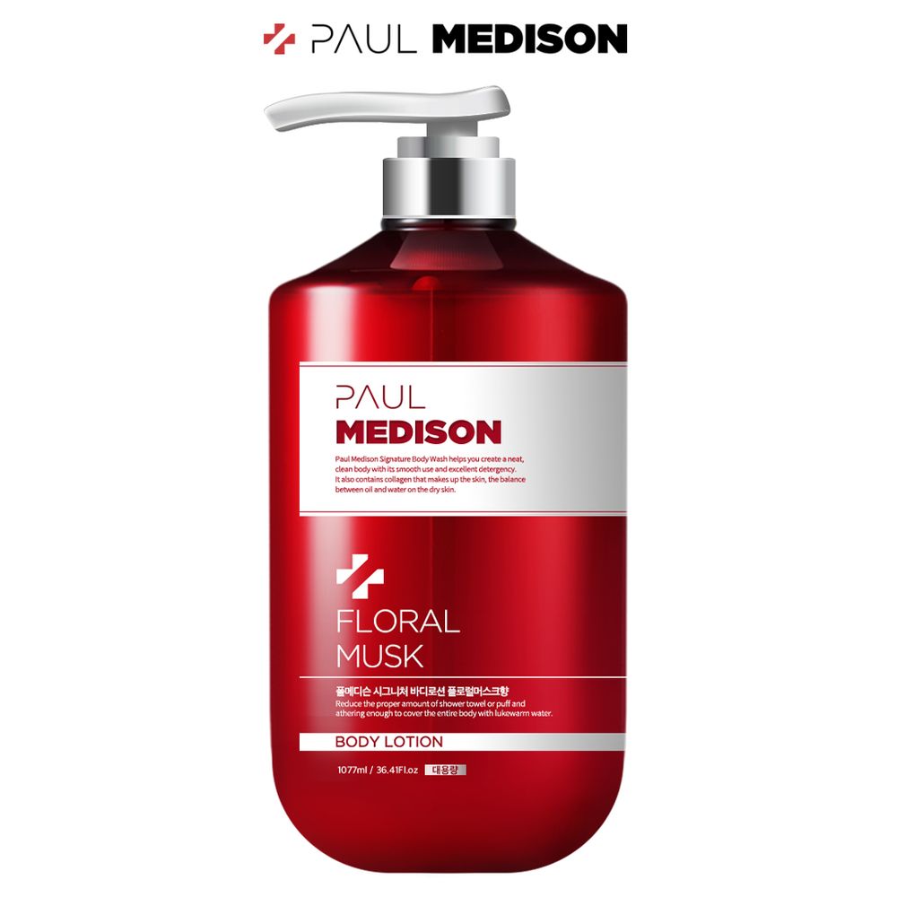 [Paul Medison] Signature Body Lotion _ Floral Musk Scent _ 1077ml /36.4Fl.oz, Skin Soothing, Sensitive Skin, Nutrition Moisturizing, Dry Skin _ Made in Korea